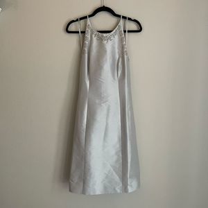 NWOT Ann Taylor Silk Silver beaded cocktail dress 6